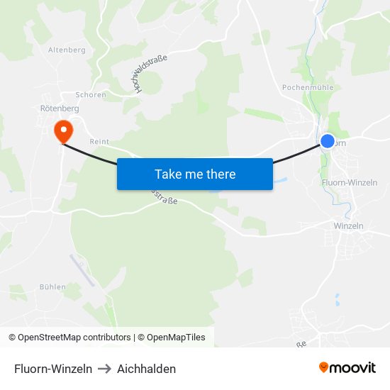 Fluorn-Winzeln to Aichhalden map