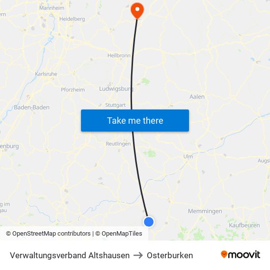 Verwaltungsverband Altshausen to Osterburken map