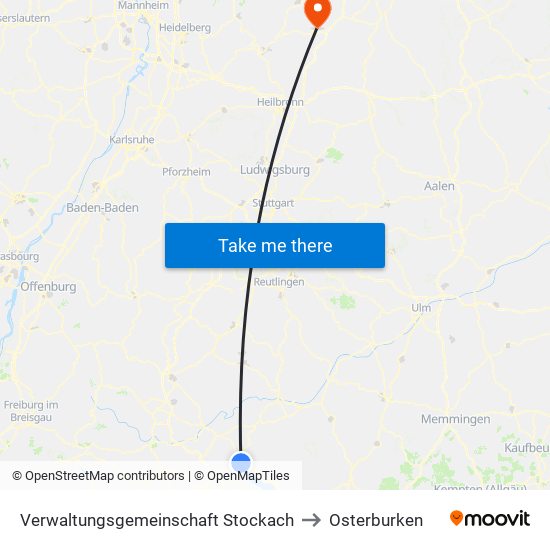 Verwaltungsgemeinschaft Stockach to Osterburken map