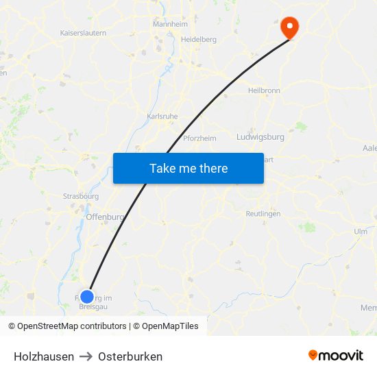 Holzhausen to Osterburken map