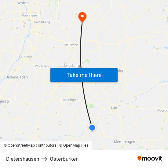 Dietershausen to Osterburken map