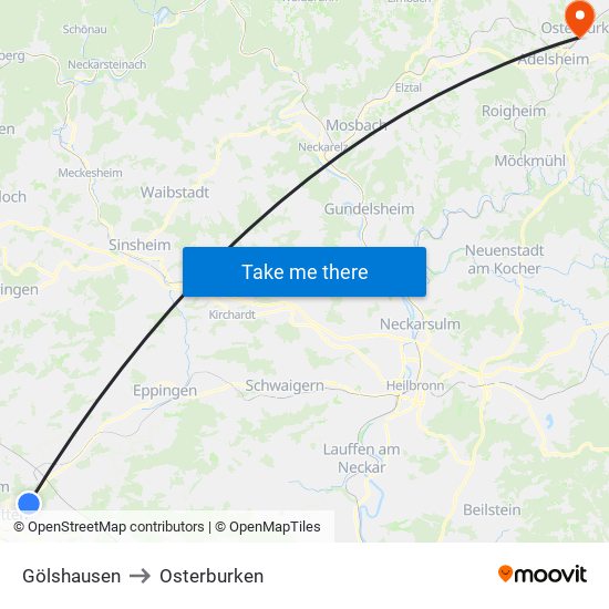 Gölshausen to Osterburken map