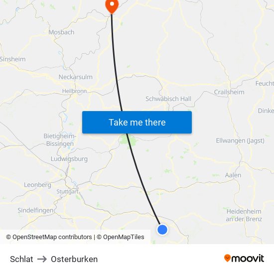 Schlat to Osterburken map