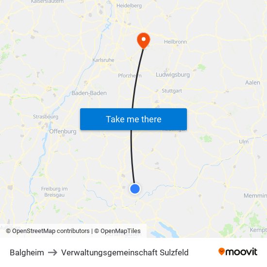 Balgheim to Verwaltungsgemeinschaft Sulzfeld map