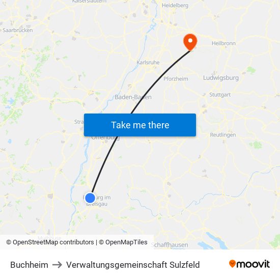 Buchheim to Verwaltungsgemeinschaft Sulzfeld map