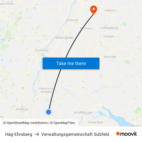 Häg-Ehrsberg to Verwaltungsgemeinschaft Sulzfeld map