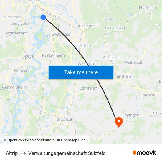 Altrip to Verwaltungsgemeinschaft Sulzfeld map