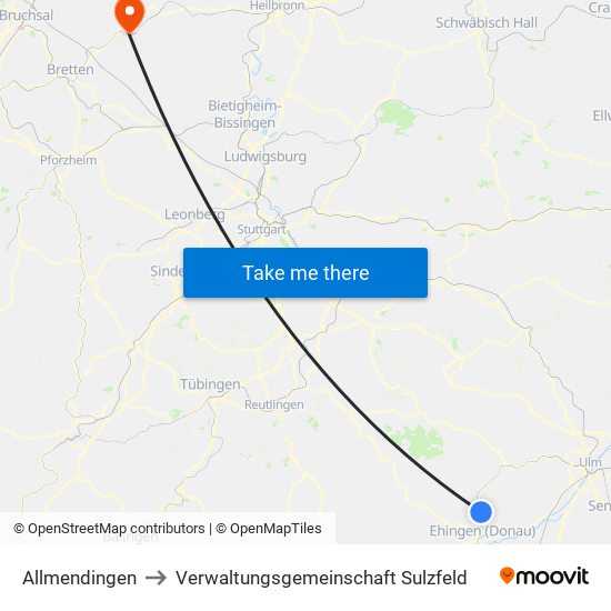 Allmendingen to Verwaltungsgemeinschaft Sulzfeld map