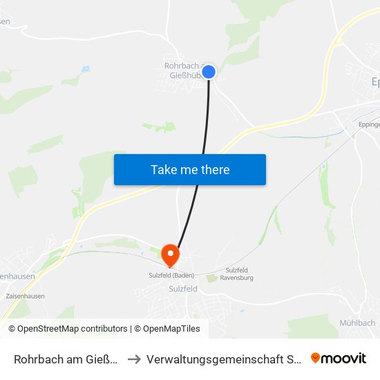 Rohrbach am Gießhübel to Verwaltungsgemeinschaft Sulzfeld map