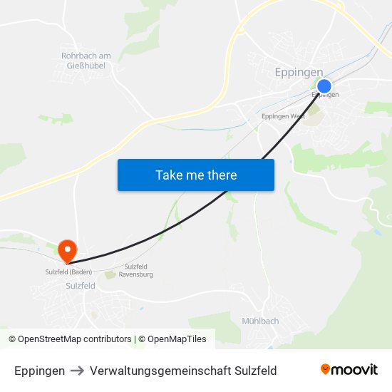 Eppingen to Verwaltungsgemeinschaft Sulzfeld map