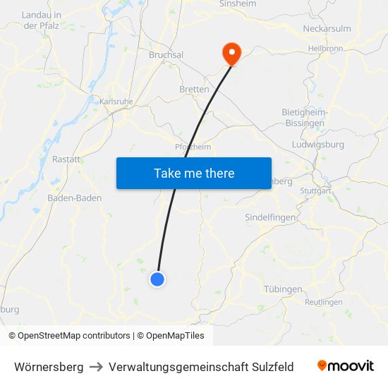 Wörnersberg to Verwaltungsgemeinschaft Sulzfeld map