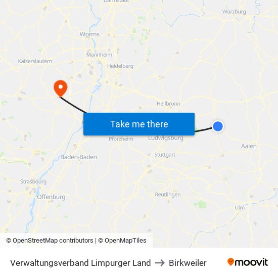 Verwaltungsverband Limpurger Land to Birkweiler map