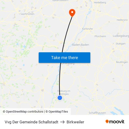 Vvg Der Gemeinde Schallstadt to Birkweiler map