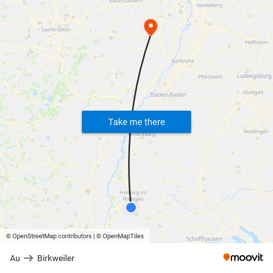 Au to Birkweiler map