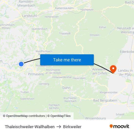 Thaleischweiler-Wallhalben to Birkweiler map