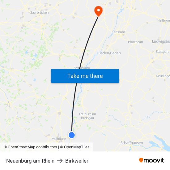 Neuenburg am Rhein to Birkweiler map
