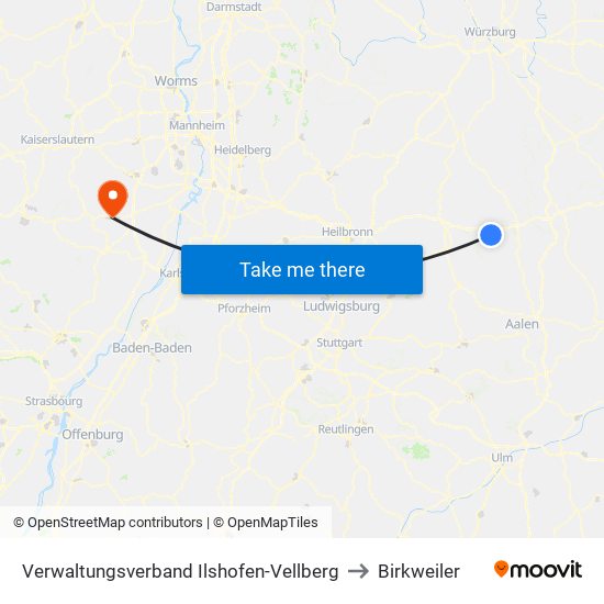 Verwaltungsverband Ilshofen-Vellberg to Birkweiler map