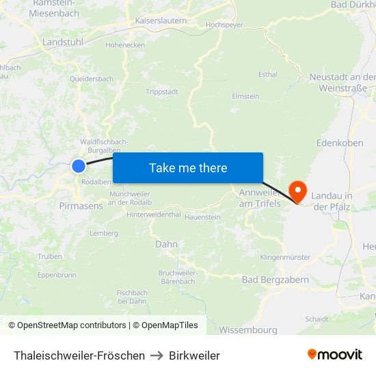 Thaleischweiler-Fröschen to Birkweiler map