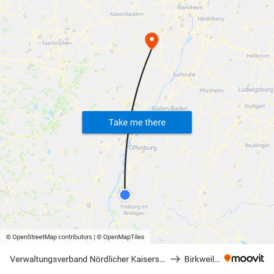 Verwaltungsverband Nördlicher Kaiserstuhl to Birkweiler map