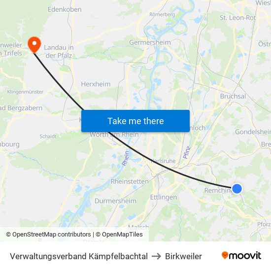 Verwaltungsverband Kämpfelbachtal to Birkweiler map