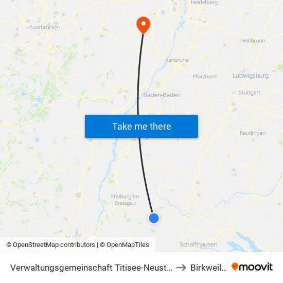 Verwaltungsgemeinschaft Titisee-Neustadt to Birkweiler map