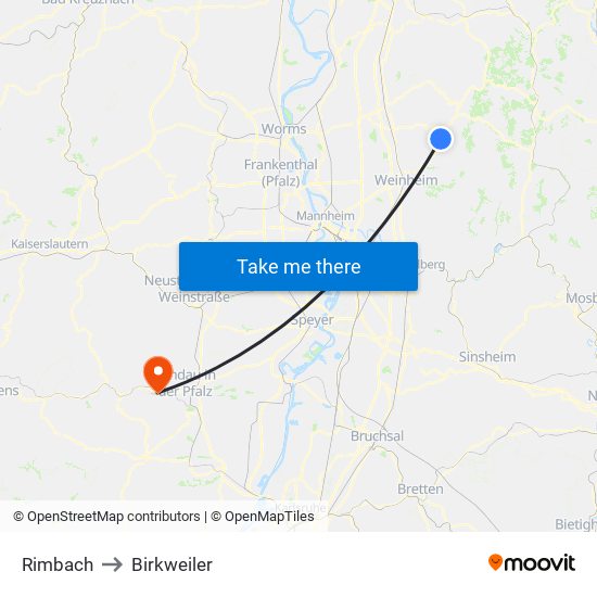 Rimbach to Birkweiler map