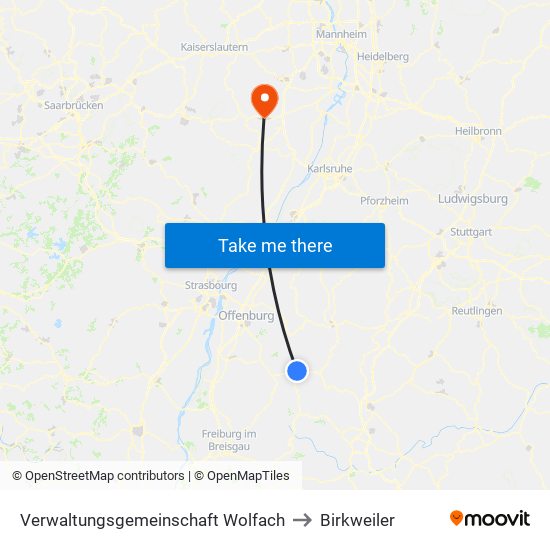 Verwaltungsgemeinschaft Wolfach to Birkweiler map