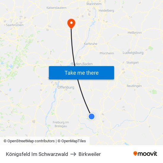 Königsfeld Im Schwarzwald to Birkweiler map