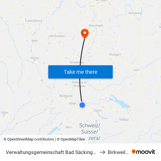 Verwaltungsgemeinschaft Bad Säckingen to Birkweiler map