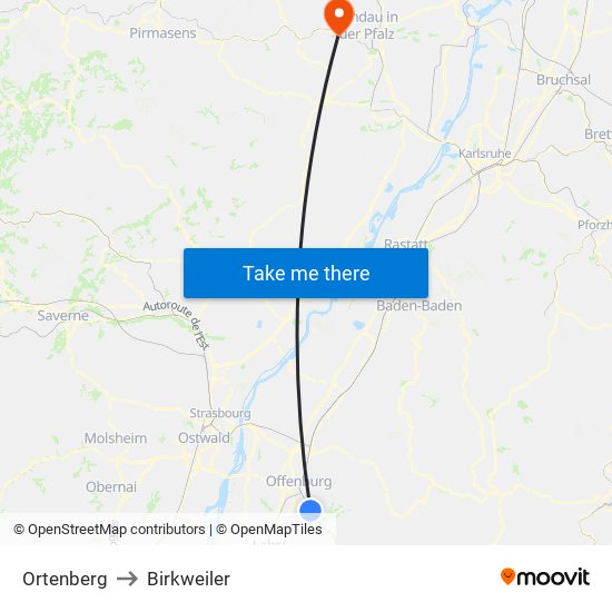 Ortenberg to Birkweiler map