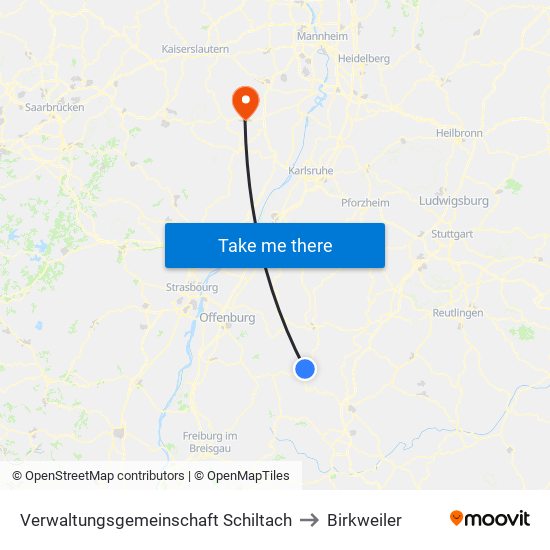Verwaltungsgemeinschaft Schiltach to Birkweiler map