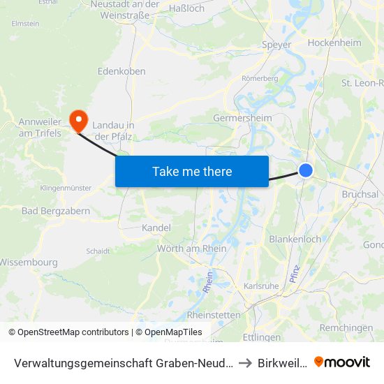 Verwaltungsgemeinschaft Graben-Neudorf to Birkweiler map