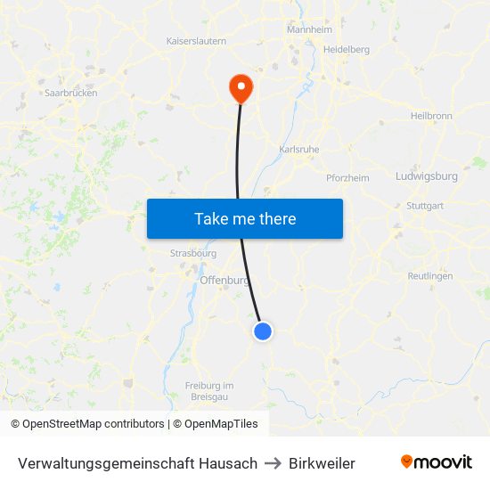 Verwaltungsgemeinschaft Hausach to Birkweiler map