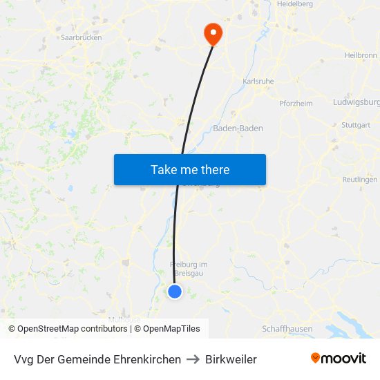 Vvg Der Gemeinde Ehrenkirchen to Birkweiler map