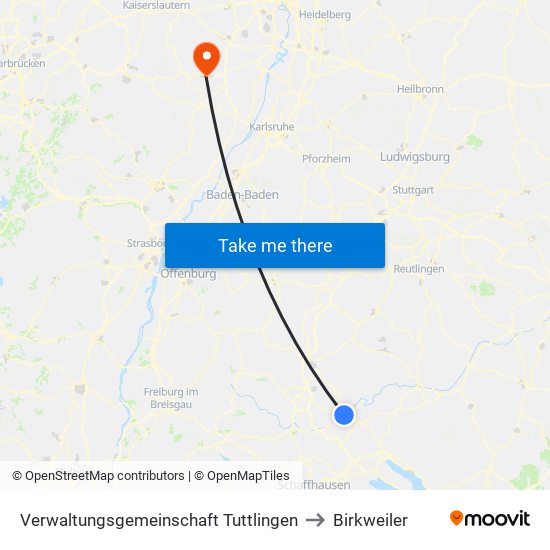 Verwaltungsgemeinschaft Tuttlingen to Birkweiler map