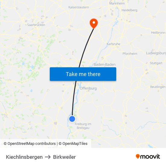 Kiechlinsbergen to Birkweiler map