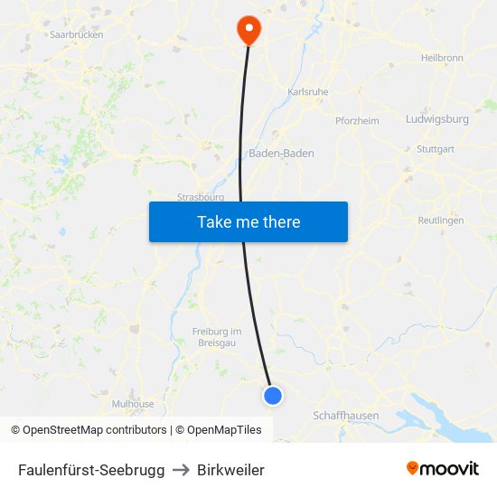 Faulenfürst-Seebrugg to Birkweiler map