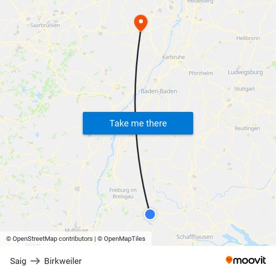 Saig to Birkweiler map