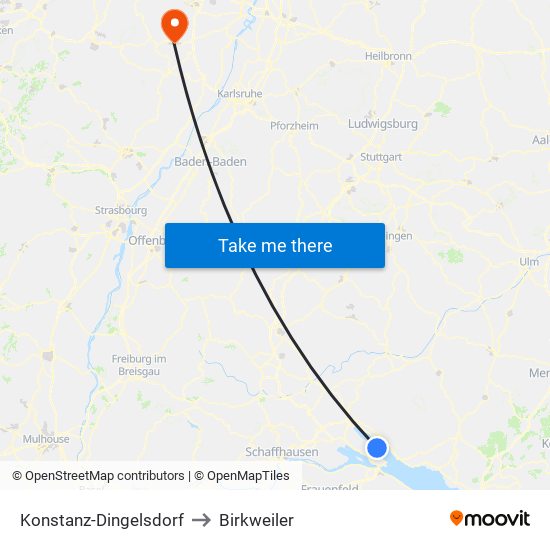 Konstanz-Dingelsdorf to Birkweiler map