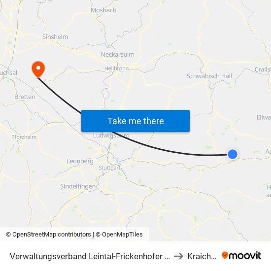 Verwaltungsverband Leintal-Frickenhofer Höhe to Kraichtal map