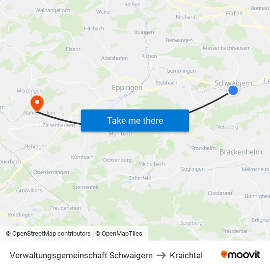 Verwaltungsgemeinschaft Schwaigern to Kraichtal map