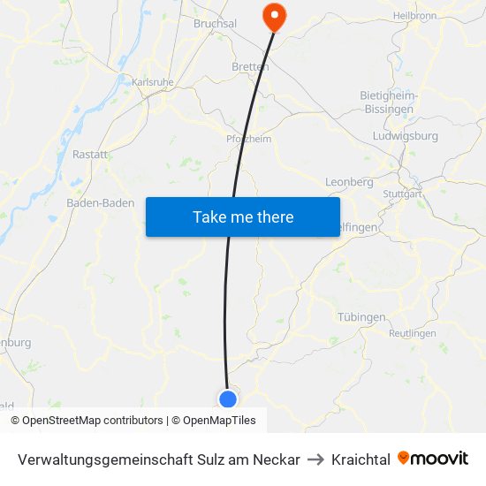 Verwaltungsgemeinschaft Sulz am Neckar to Kraichtal map