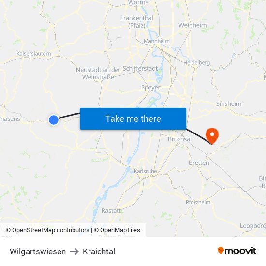 Wilgartswiesen to Kraichtal map