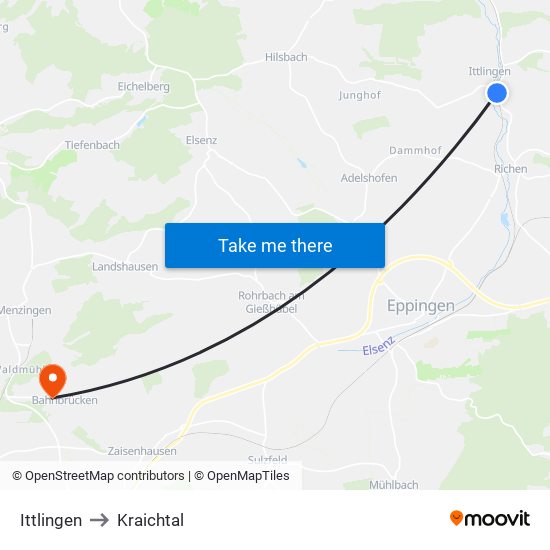 Ittlingen to Kraichtal map