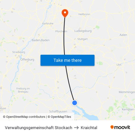 Verwaltungsgemeinschaft Stockach to Kraichtal map