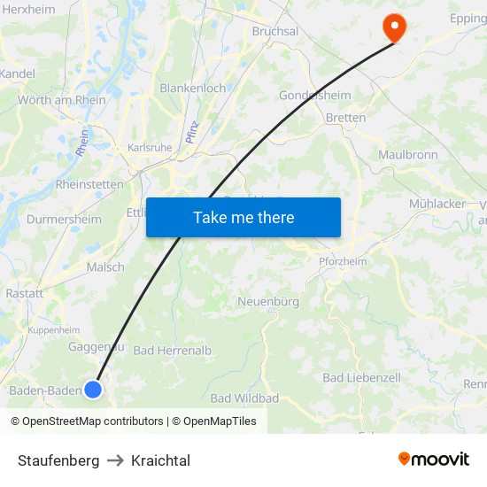 Staufenberg to Kraichtal map