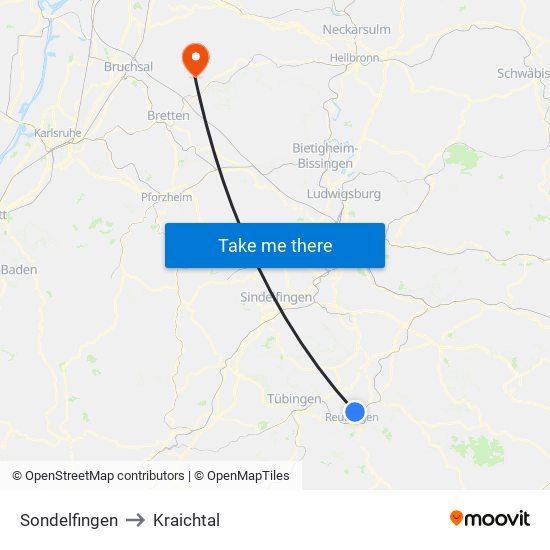 Sondelfingen to Kraichtal map