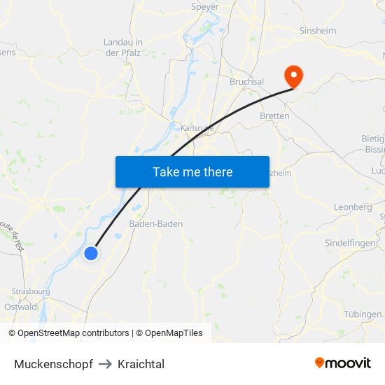 Muckenschopf to Kraichtal map