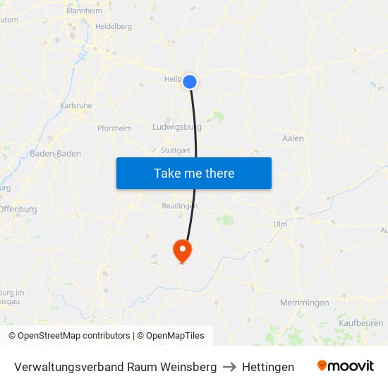 Verwaltungsverband Raum Weinsberg to Hettingen map