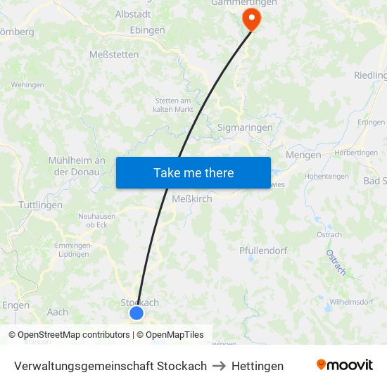 Verwaltungsgemeinschaft Stockach to Hettingen map